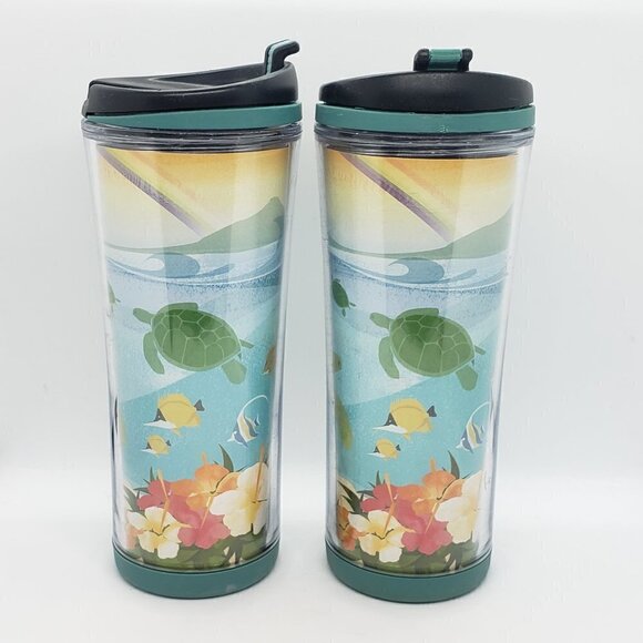 Aloha Hawaii Set Of Two Starbucks Travel Tumblers 12oz - Picture 3 of 6